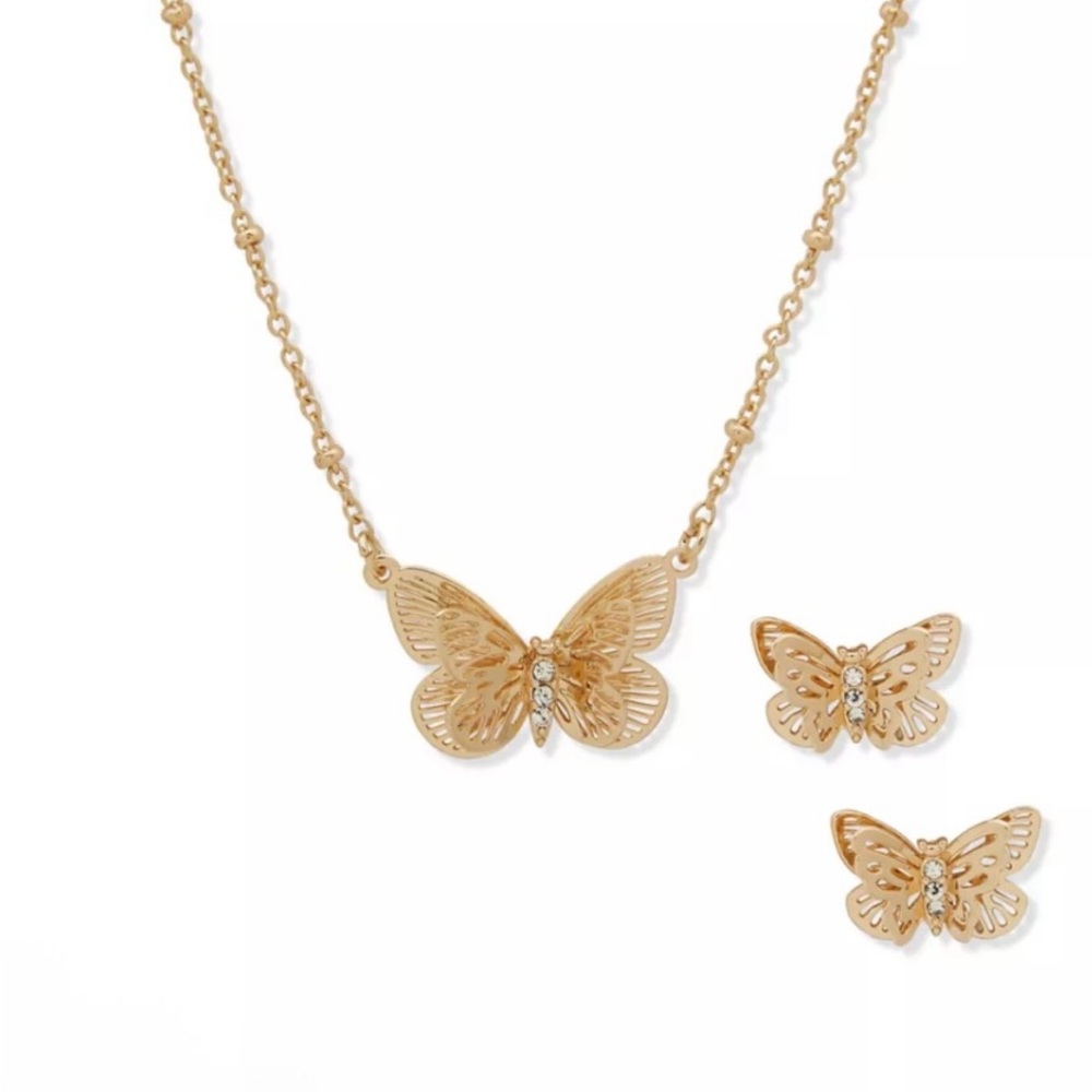 Lonna & Lilly Butterfly Necklace & Earring Set